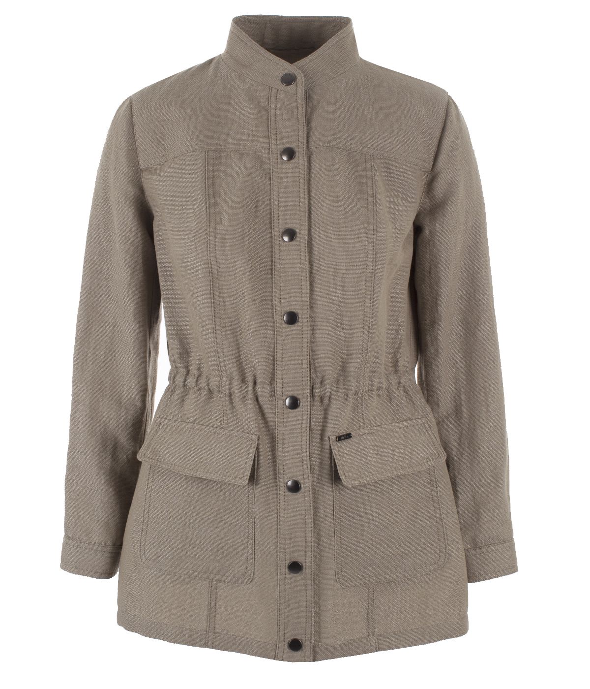 Casual linen and cotton jacket with press-studs and pockets with flaps 0